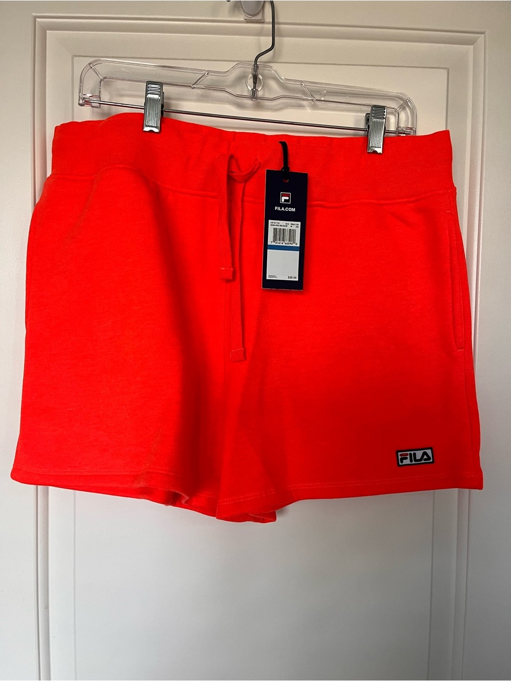 FILA Women's Neon Orange Drawstring Athletic Shorts